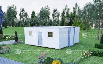 The interior space of the expandable container house